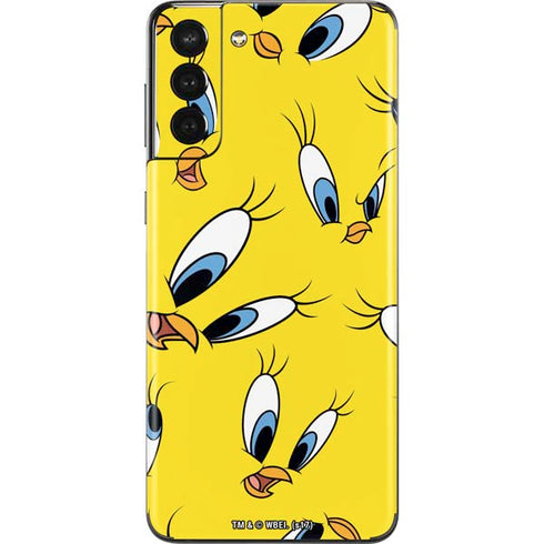 Looney Tunes Tweety Bird Super Sized Pattern Galaxy S21 Plus 5G Skin